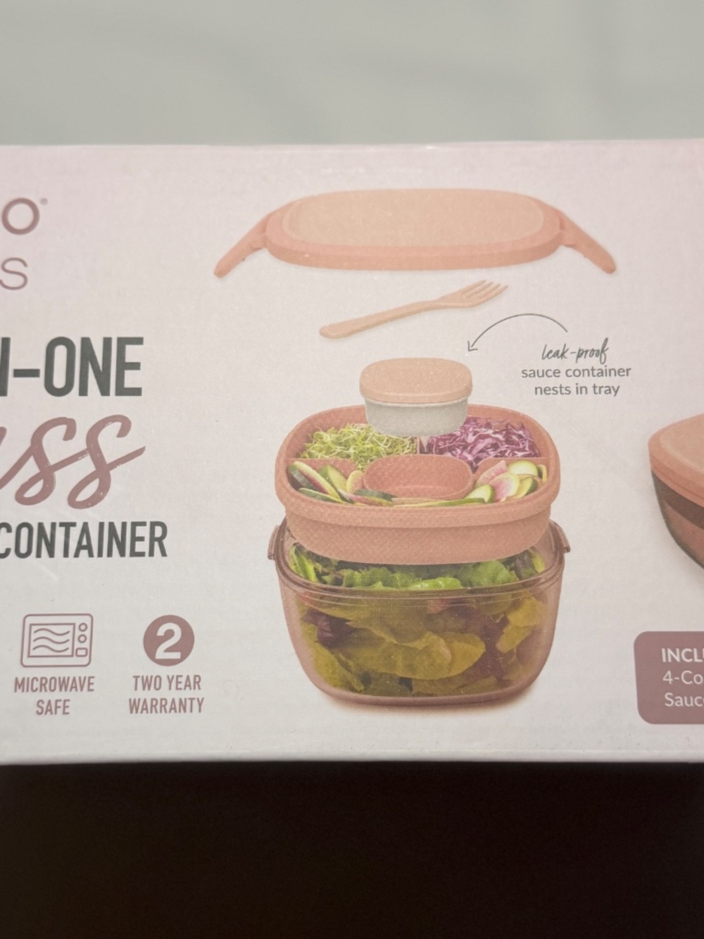 🥬Bentgo Glass All-In-One Salad Container - Rose🥬 - Picture 7 of 8